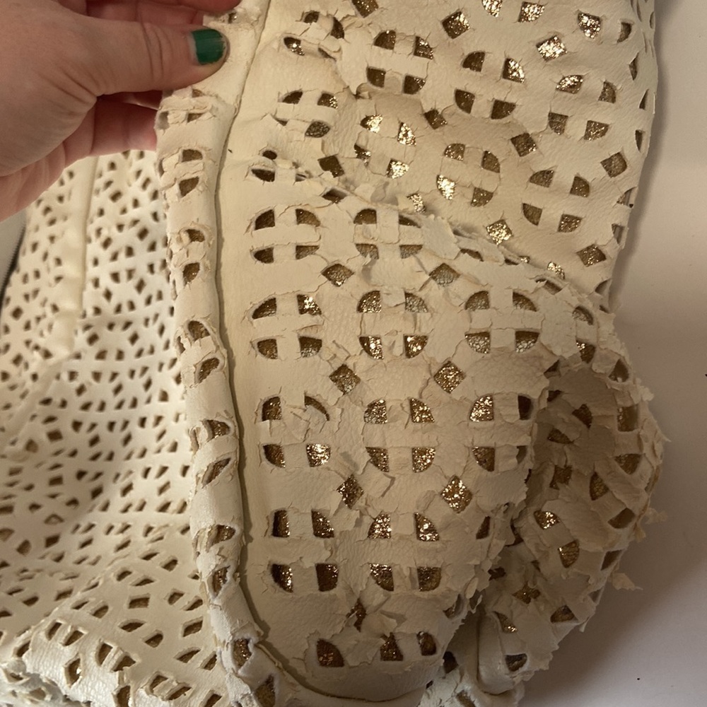Big Buddha white and gold large bag tote shoulder strap - Picture 9 of 9